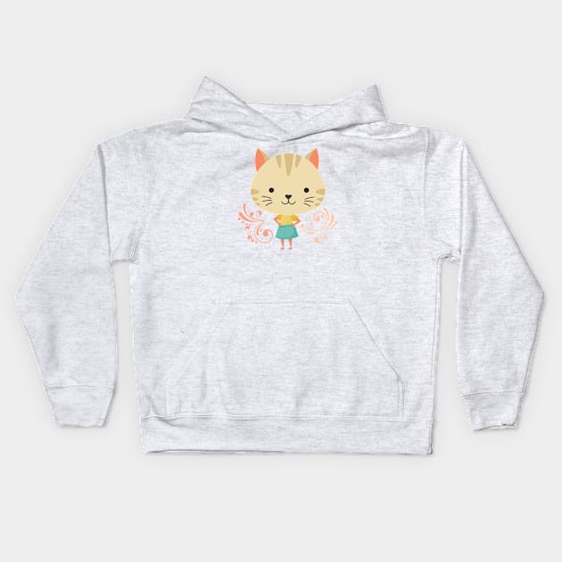 Girl cat head Kids Hoodie by m-laP